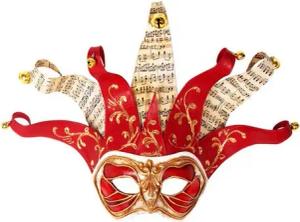 Maskworld Verkleidungsmaske Jolly Colombina Monica Rosso