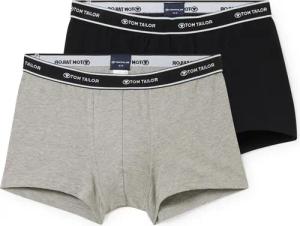 TOM TAILOR Herren Kurze Boxershorts im 2er-Pack, grau, Uni, Gr. M/5