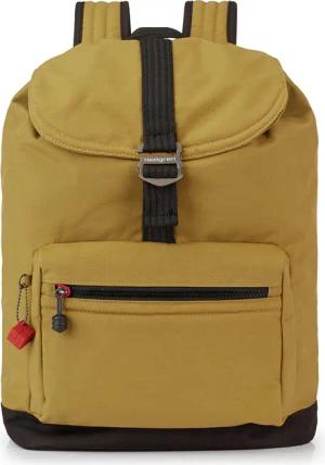 Hedgren Great American Heritage CRUSADE Drawstring Backpack RFID Mustard Olive