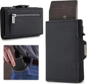 RWEUOQ Geldbörse Portmonee Kreditkartenetui Kartenetui-Geldbeutel RFID-Schutz schwarz (Kleiner Geldbeutel Portemonnaie mit Scheinfach, 1-tlg), Pop-Up-Geldbörse Smart Wallet Slim Wallet