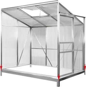 Stahlfundament verzinkt 190x122x12cm - für Anlehngewächshaus