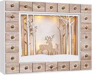 Adventskalender Winterwald Holz LED