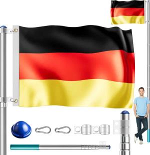 Fahnenmast Alu 630cm inkl Deutschland-Flagge
