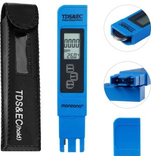 Digitaler Wassertester LCD Anzeige 3in1 TDS-, EC- und Temperaturmessgerät
