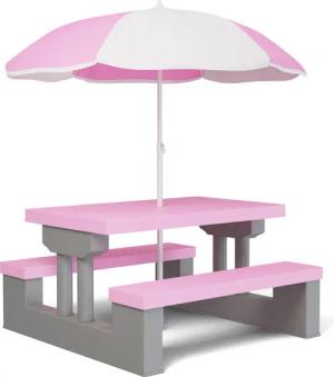 Kindersitzgruppe Pink mit Sonnenschirm
