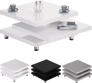 Couchtisch New York Weiß 72x72cm verstellbar