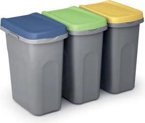 Mülleimer 3er-Set Kunststoff 25L