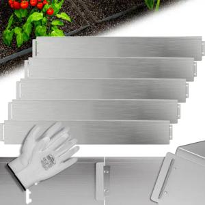 Beeteinfassung 10er-Set Silber Metall 10mx18cm