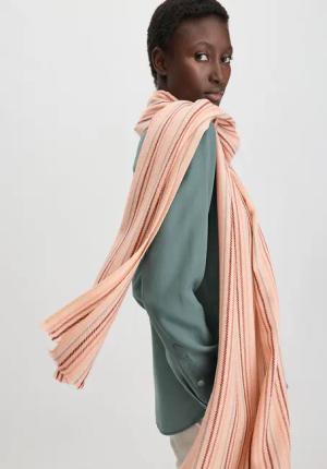 hessnatur Damen Schal aus Merinowolle - rosa - Größe 45x200 cm