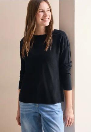 Cecil Damen Leichter Strukturpullover in Blau, Gr: XS