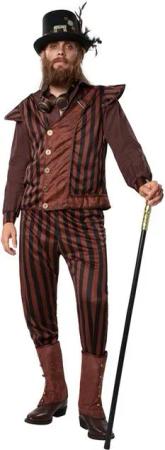 dressforfun Kostüm Herrenkostüm Steampunk Gentleman, Steampunk-Outfit mit dominierenden Längsstreifen