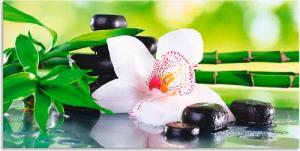 Artland Wandbild "Spa Steine Bambus Zweige Orchidee", Zen, (1 St.), als Alubild, Outdoorbild, Leinwandbild, Poster, Wandaufkleber
