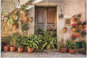 Artland Wandbild "Altstadtgasse Mallorca, Spanien", Pflanzenbilder, (1 St.), als Alubild, Outdoorbild, Leinwandbild, Poster, Wandaufkleber