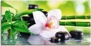 Artland Wandbild "Spa Steine Bambus Zweige Orchidee", Zen, (1 St.), als Alubild, Outdoorbild, Leinwandbild, Poster, Wandaufkleber