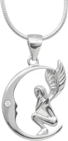 Schmuck-Elfe Kette mit Anhänger Mond Elfe, 925 Silber
