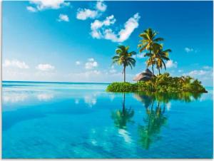 Artland Wandbild "Tropisches Paradies - Insel Palmen Meer", Amerika, (1 St.), als Alubild, Outdoorbild, Leinwandbild, Poster, Wandaufkleber