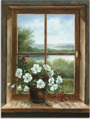 Artland Wandbild "Blumen am Fenster", Arrangements, (1 St.), als Alubild, Outdoorbild, Leinwandbild, Poster, Wandaufkleber