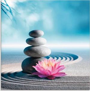 Artland Glasbild "Sand, Lilie und Spa-Steine in Zen-Garten", Zen, (1 St.), in verschiedenen Größen