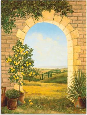 Artland Wandbild "Zitronenbaum vorm Torbogen II", Fensterblick, (1 St.), als Alubild, Outdoorbild, Leinwandbild, Poster in verschied. Größen