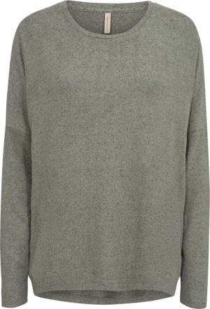 soyaconcept Rundhalsshirt "SC-BIARA 1", bequemer Pullover, elastische Viskose-Qualität in melierter Optik