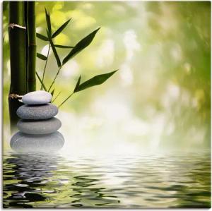 Artland Wandbild "Asiatische Spa Steine", Spa, (1 St.), als Alubild, Outdoorbild, Leinwandbild, Poster, Wandaufkleber