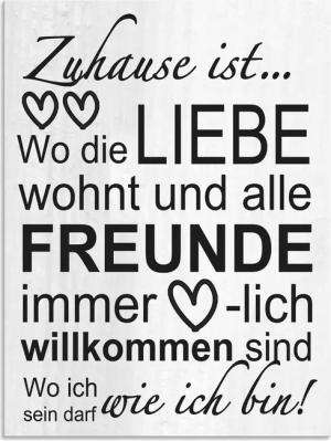 Artland Wandbild "Wo die Liebe wohnt", Sprüche & Texte, (1 St.), als Alubild, Outdoorbild, Leinwandbild, Poster, Wandaufkleber