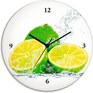 Artland Wanduhr "Limette mit Spritzwasser", wahlweise mit Quarz- oder Funkuhrwerk, lautlos ohne Tickgeräusche