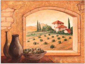 Artland Wandbild "Toskana", Fensterblick, (1 St.), als Alubild, Outdoorbild, Leinwandbild, Poster in verschied. Größen