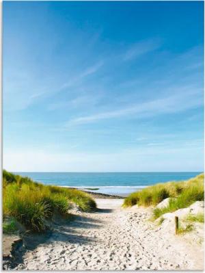 Artland Wandbild "Strand mit Sanddünen und Weg zur See", Strand, (1 St.), als Alubild, Outdoorbild, Leinwandbild, Poster, Wandaufkleber