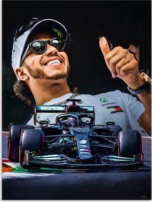 Artland Wandbild "Sir Lewis Hamilton alias LH44", Auto, (1 St.), als Alubild, Outdoorbild, Leinwandbild, Poster in verschied. Größen