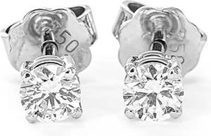 Webgoldschmied Paar Ohrstecker Diamant Ohrstecker 750 Weißgold mit 2 Diamanten Brillanten 0,51 F/IF, 750 Weißgold