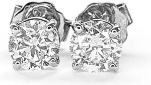 Webgoldschmied Paar Ohrstecker Diamant Ohrstecker 750 Weißgold mit 2 Diamanten Brillanten 0,70 F/IF, Weißgold 750