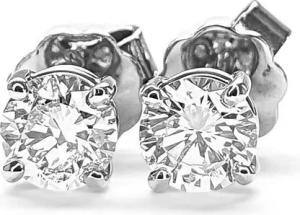 Webgoldschmied Paar Ohrstecker Diamant Ohrstecker 750 Weißgold mit 2 Diamanten Brillanten 0,80 F/IF, 750 Weißgold