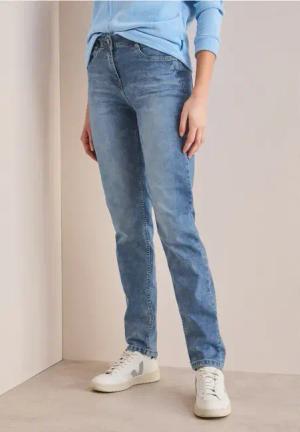 Cecil Damen Jeans im Slim Fit in Blau, Gr: 33