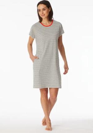 Sleepshirt kurzarm Streifen off-white - Casual Essentials 46