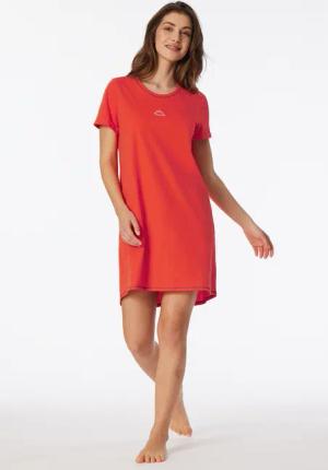 Sleepshirt kurzarm Print hellrot - Casual Essentials 50