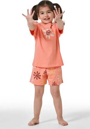 Schlafanzug kurz Sonne apricot - Girls World 104