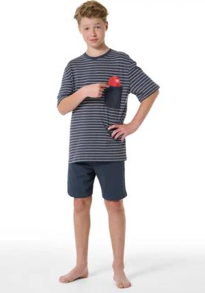 Schlafanzug kurz Streifen graphit - Nightwear 176