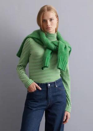 Rollkragen-Longsleeve slim