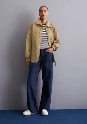 Steppjacke mit Cordkragen relaxed