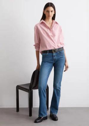 Boyfriend-Streifen-Bluse