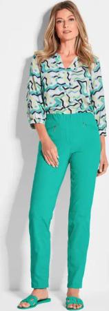 Bengalinhose LOUISA mit Reißverschlusstaschen - grün - Gr. 40 von Goldner Fashion