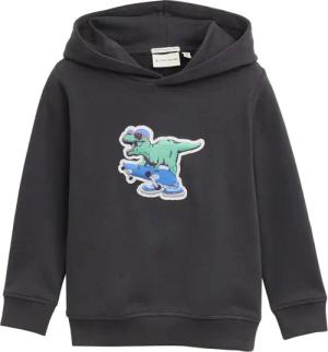 TOM TAILOR Jungen Hoodie Sweatshirt mit 3D-Print, grau, Uni, Gr. 128/134