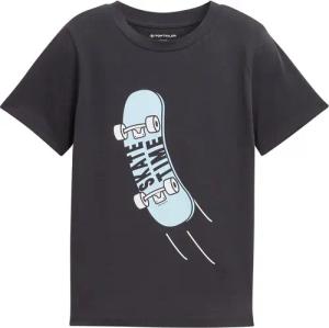 TOM TAILOR Jungen T-Shirt mit Print, grau, Uni, Gr. 92/98