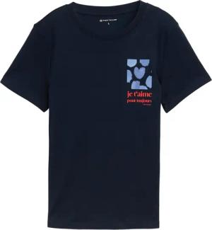 TOM TAILOR Damen T-Shirt mit Print, blau, Uni, Gr. XXL