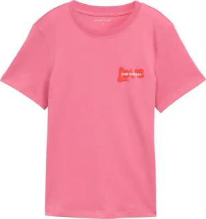 TOM TAILOR Damen T-Shirt mit Print, rosa, Uni, Gr. L