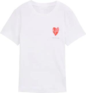 TOM TAILOR Damen T-Shirt mit Print, weiß, Uni, Gr. XL