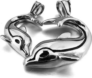 Schmuck-Elfe Partnerkette Delphin Herz Classic (Set), 4tlg. Set