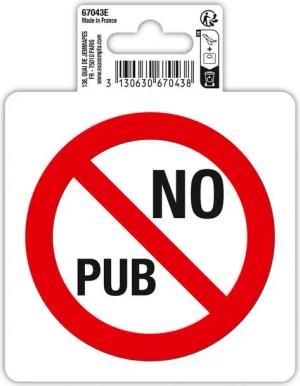 EXACOMPTA Warnschild Hinweisschild Keine Werbung, 10x10 cm, PVC - Rot - 67043E