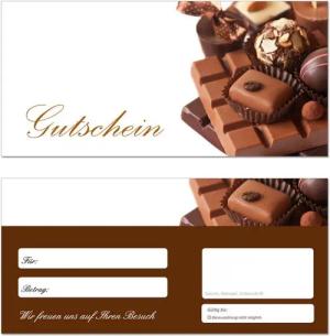 LYSCO Geschenkkarte Geschenkgutschein Pralinen Konfiserie (Schokolade-653) DIN lang, Gutscheine Schokolade süßes Gebäck